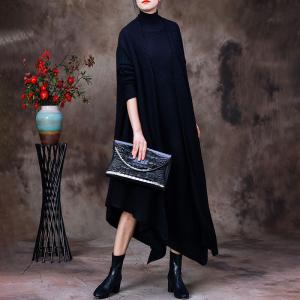 Asymmetrical Designer Cardigan Wool Blend Elegant Coat