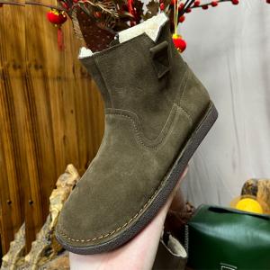 Side Zip Classic Suede Snow Boots Fur Lined Flat Ankle Boots