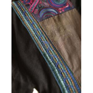 Multi-Colored Linen Jacket Embroidery Modern Kimono
