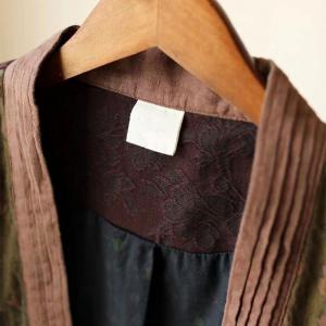 Folk Style Embroidery Short Kimono Linen Tassel Jacket