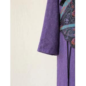 Embroidery Dress Coat Tassel Pankou Purple Long Kimono