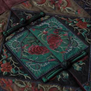 Custom Embroidery Cheongsam Coat Linen Quilted Designer Coat