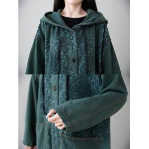 Big Pockets Totem Hooded Coat Cotton 90s Trench Coat