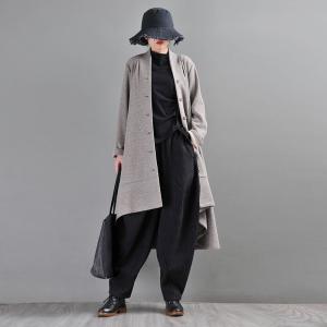 Asymmetrical Wool Designer Cardigan Plus Size Winter Coat