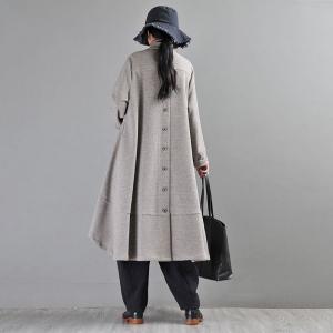 Asymmetrical Wool Designer Cardigan Plus Size Winter Coat