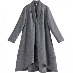 Asymmetrical Wool Designer Cardigan Plus Size Winter Coat