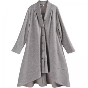 Asymmetrical Wool Designer Cardigan Plus Size Winter Coat