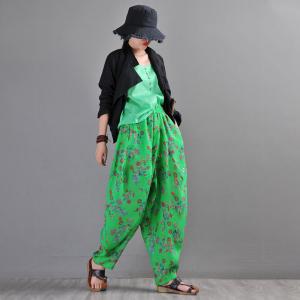 Colorful Printed Ramie Elephant Pants Customized Resort Wear