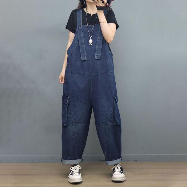 Side Pockets Baggy 90s Overalls Denim Gardening Outfits