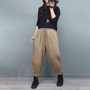 Casual Baggy Quilted Pants Womens Puffer Pants