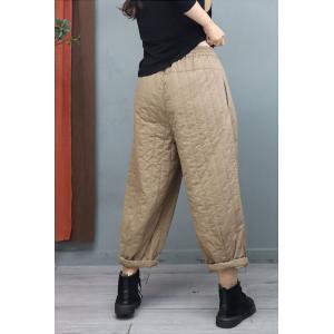 Casual Baggy Quilted Pants Womens Puffer Pants