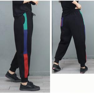 Street Fashion Cotton Tapered Pants Fleeced Sweat Pants