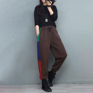 Street Fashion Cotton Tapered Pants Fleeced Sweat Pants