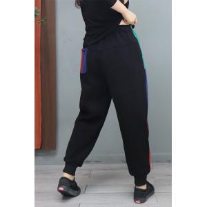 Street Fashion Cotton Tapered Pants Fleeced Sweat Pants