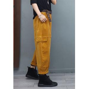 Plus Size Corduroy Pants Fleeced Winter Carrot Pants