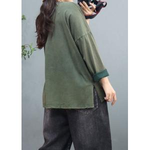 Embroidery Patchwork Oversized Tee Casual Cotton T-shirt