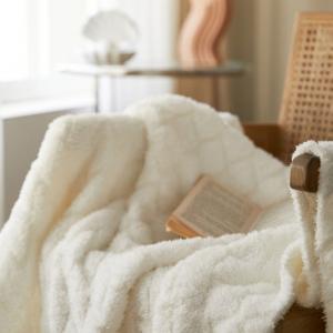 Soft and Cozy White Blanket Knit Cotton Soft Throw