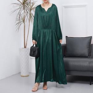 Puff Sleeves High Waist Dress Sweetheart Neck Silky Church Dress