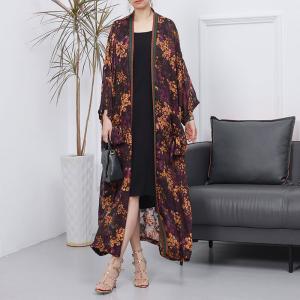 Hawaii Style Floral Cardigan Plus Size Silk Resort Wear