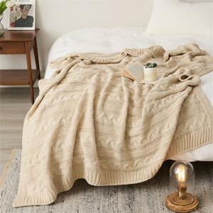 Chunky Cable Knit  Blanket Solid Color Summer Throw