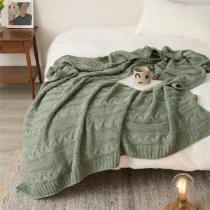 Chunky Cable Knit  Blanket Solid Color Summer Throw