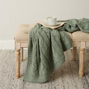 Chunky Cable Knit  Blanket Solid Color Summer Throw