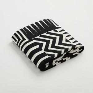 Black and White Geometric Blanket Modern Cotton Blanket