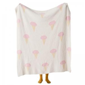 Cute Ice Cream White Blanket Soft Cozy Couch Throw