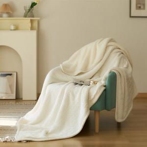 Cotton Chunky Knit Blanket Sherpa Winter Blanket
