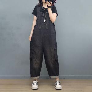 Side Pockets Baggy 90s Overalls Denim Gardening Outfits