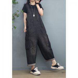 Side Pockets Baggy 90s Overalls Denim Gardening Outfits