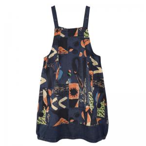 Colorful Graffiti Overalls Dress Loose Patterned Balloon Dress