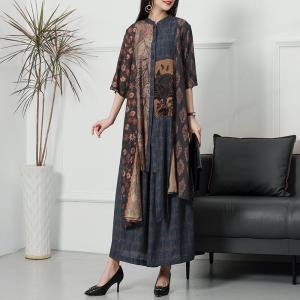 Flowers Printed Mulberry Silk Tunic Dress with Palazzo Pants