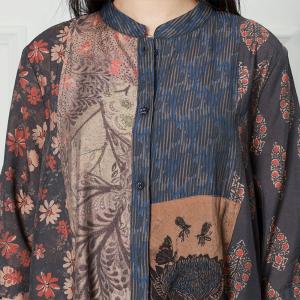 Flowers Printed Mulberry Silk Tunic Dress with Palazzo Pants