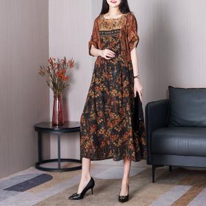 Cozy Over50 Floral Dress Mulberry Silk Spring Dress