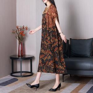 Cozy Over50 Floral Dress Mulberry Silk Spring Dress