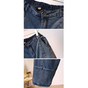 Elastic Waist Baggy Jeans Stone Wash Womens Dad Jeans