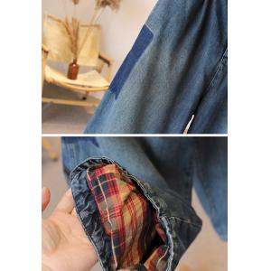 Comfy Straight Legs Jeans Baggy-Fit Ladies Tartan Jeans