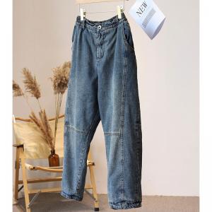 Checkered Lining Light Wash Jeans 90s Baggy Stone Wash Jeans