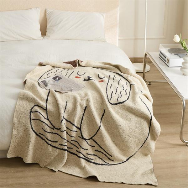 Cartoon Dog Soft Couch Throw Summer Camping Blanket