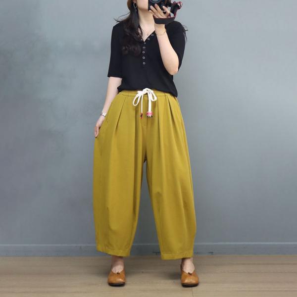 Cozy Summer Wide Leg Sweat Pants Casual Plain Cotton Pants