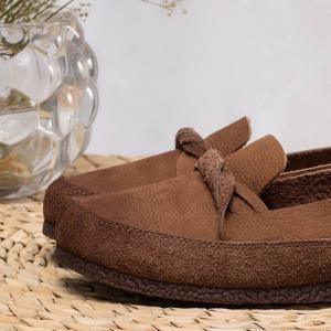 Over40 Style Cowhide Flat Loafers Cozy Slip-On Footwear