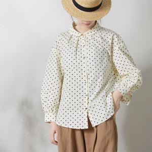 Long Sleeves Polka Dot Shirt Womens Cotton Spring Blouse