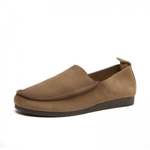 Summer Leather Cozy Travel Flats Slip-On Granny Shoes