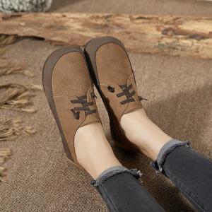 Soft and Cozy Tied Flats Leather Gardening Mom Flats