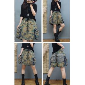 Unique Design Camo Cargo Pants Fashion Wide Leg Shorts