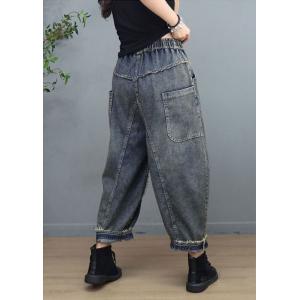 90s Fashion Fringed Jeans Womens Baggy Harem Jeans