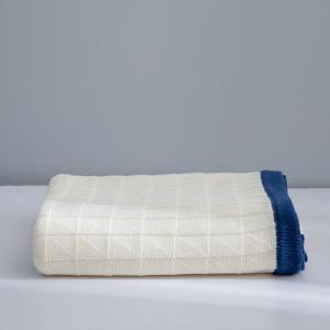 Bi-Colored Knitting Office Blanket Minimalist Cotton Beddings