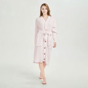 Baby Pink V-Neck Pajamas Robe Soft Tied Bathrobe
