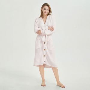 Baby Pink V-Neck Pajamas Robe Soft Tied Bathrobe